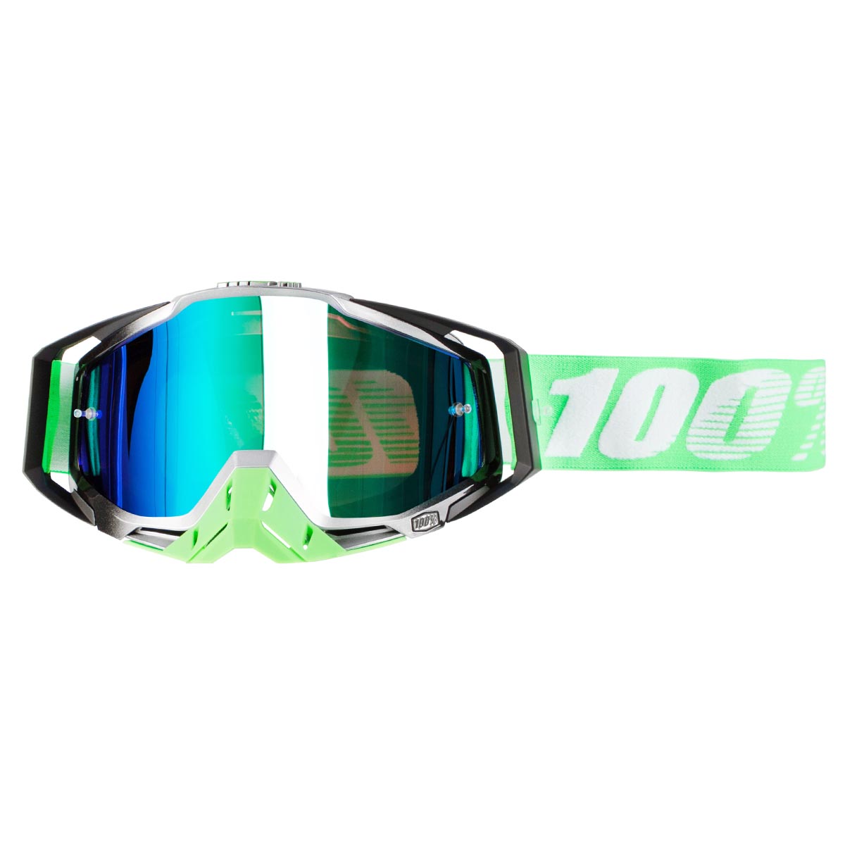 100% Goggle The Racecraft Organic - Mirror Blue Anti-Fog