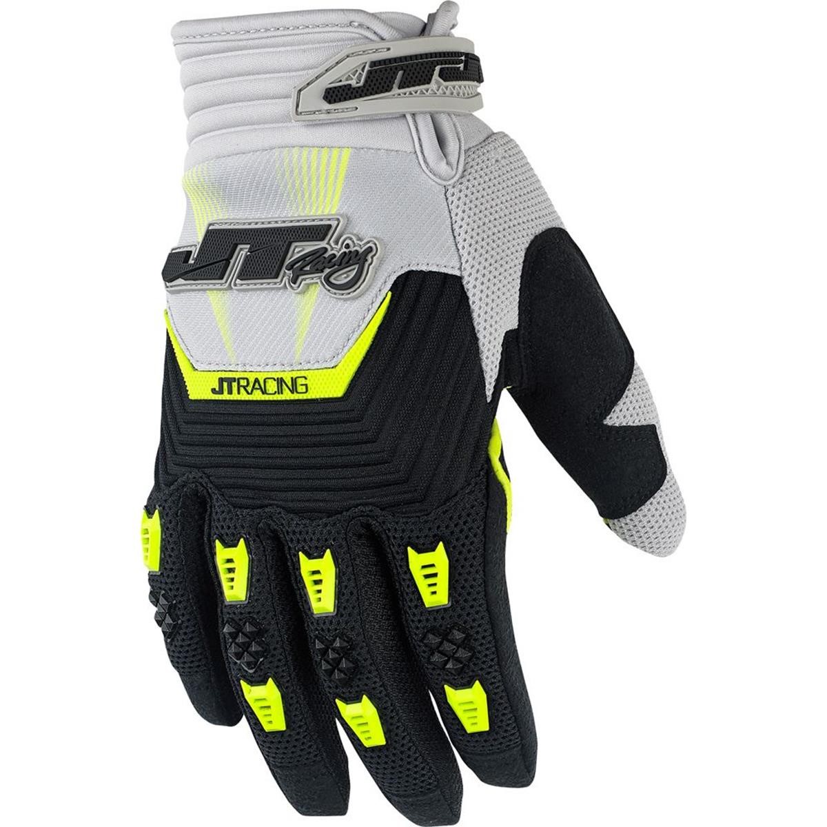 JT Racing USA Gloves Throttle Black/Grey/Chartreuse