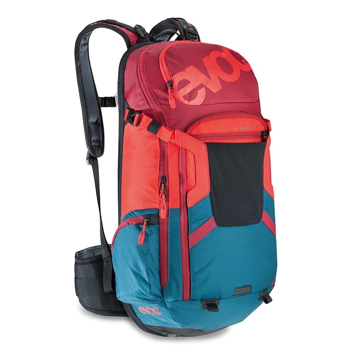 Evoc Prozektor Backpack with Hydration System Compartment FR Trail Team - Petrol/Red/Ruby, 20 Liter