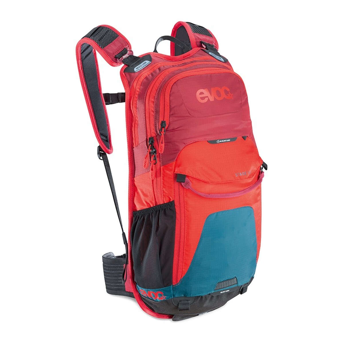 Evoc Backpack with Hydration System Compartment Stage Petrol/Red/Ruby, 12 Liter