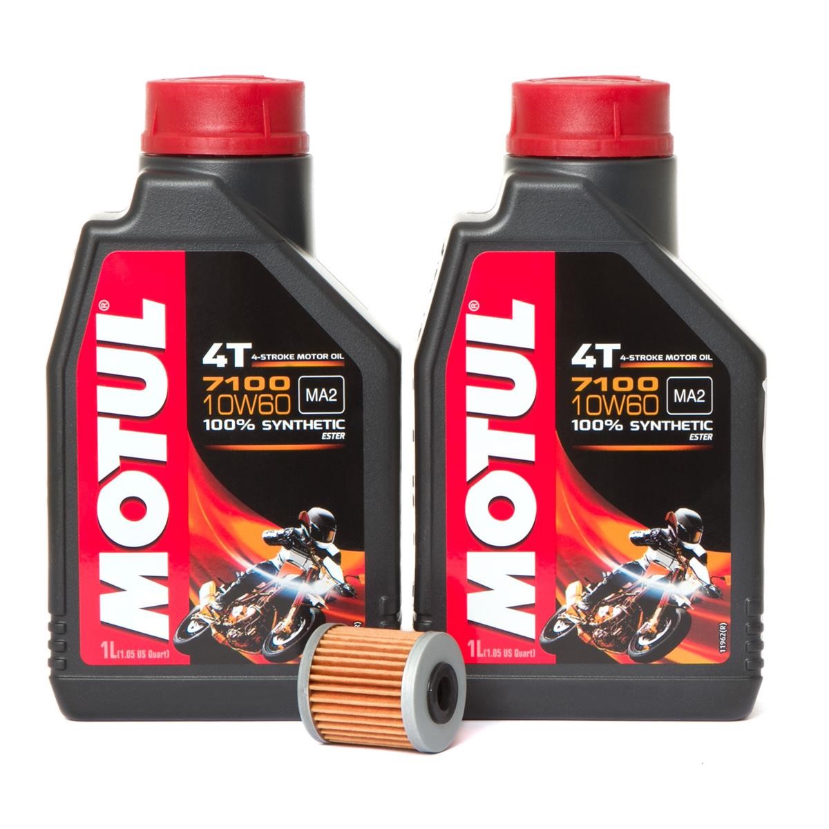 Motul Motorenöl-Set 10W60 inkl. Ölfilter für GasGas, Honda, Kawasaki
