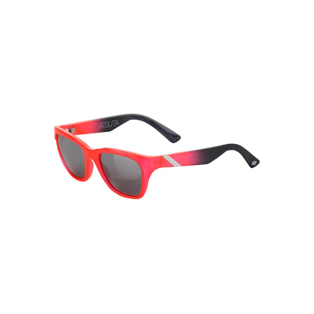 100% Sunglasses The Atsuta Neon Red/Black - Red Mirrored