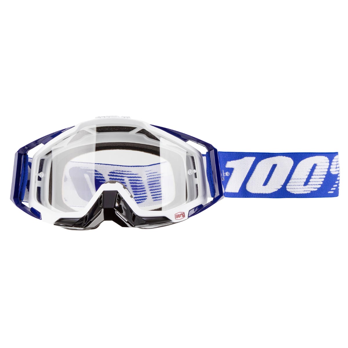 100% Maschera Racecraft Cobalt Blu - Trasparente Anti-Fog