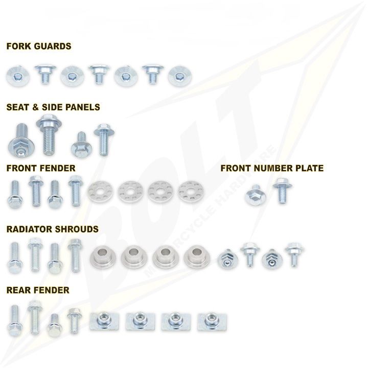 Bolt Fastener Kit Works for Plastics, Honda CRF 250 14-17, CRF 450 13-16