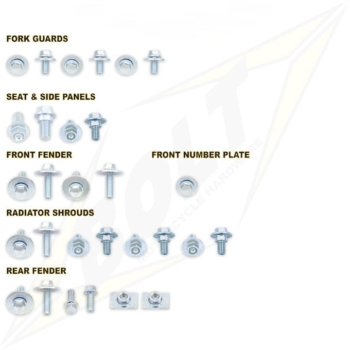 Bolt Screw kit Works for Plastics, Kawasaki KXF 250 13-15, KXF 450 12-15
