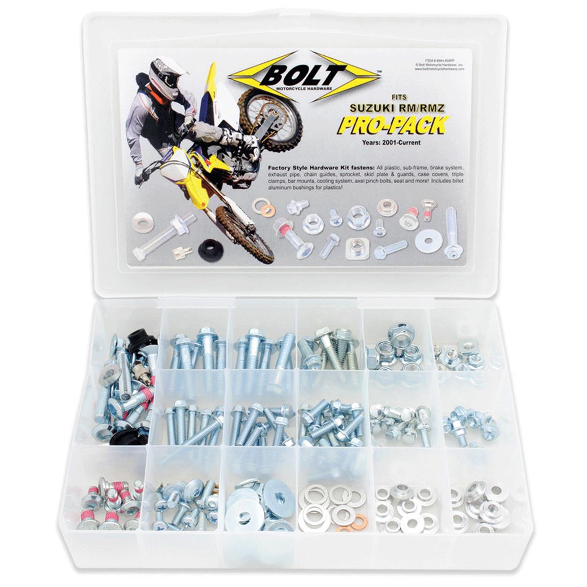 Bolt Kit de Boulons Pro-Pack 180-pieces, Suzuki RM 125/250 01-, RM-Z 250/450/450X 01-