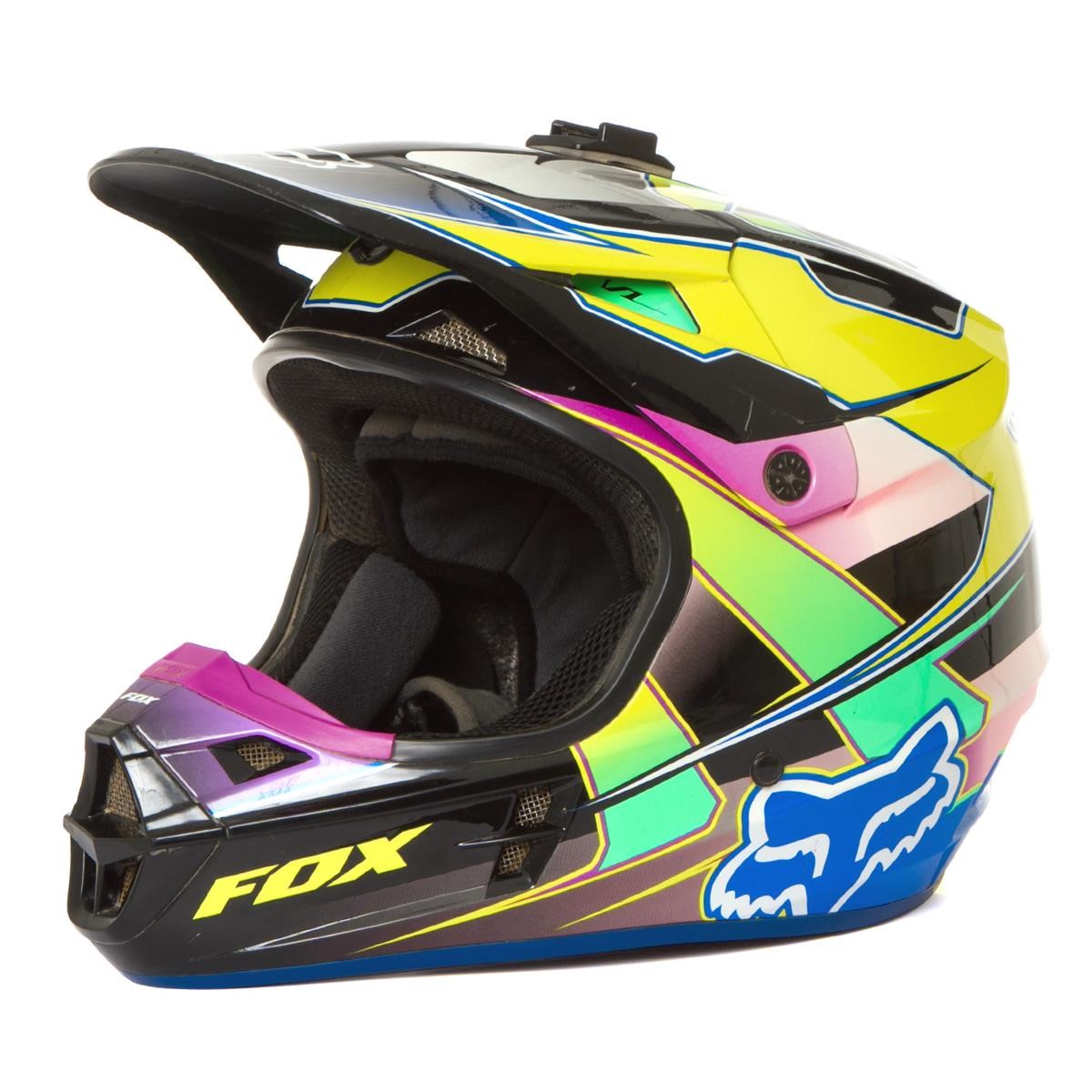 Fox Helm V1 Race - Gelb/Blau - Second Hand