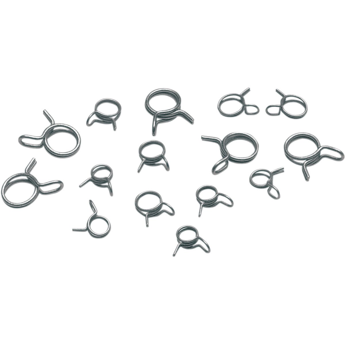 Moose Racing Hose Clamps  for fuel lines, 15 pieces, 1/4, 5/16, 7/16 Inches
