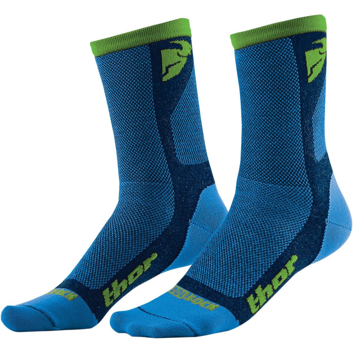 Thor Socks MX Dual Sport Cool Blue/Green