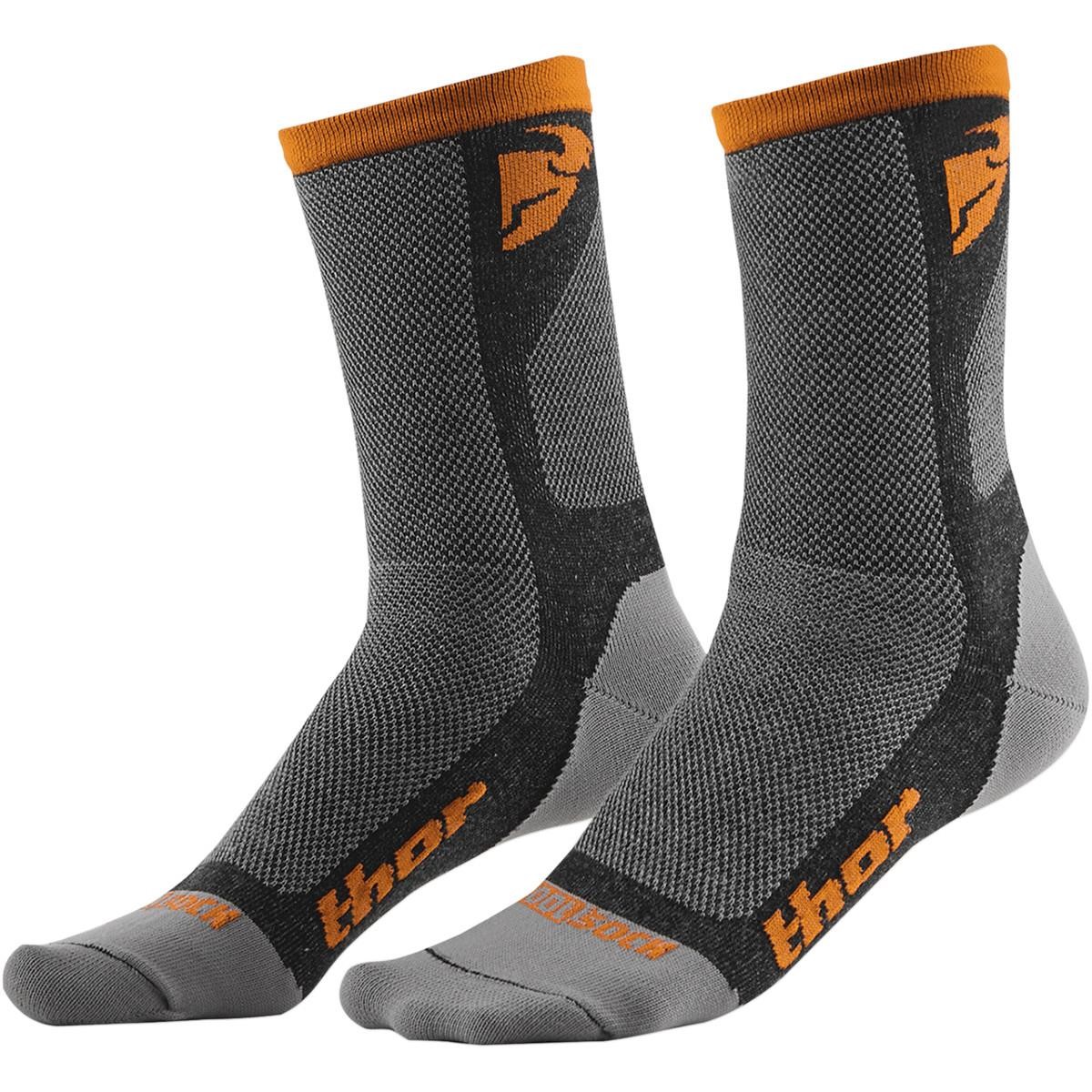 Thor Socks MX Dual Sport Cool Grey/Orange