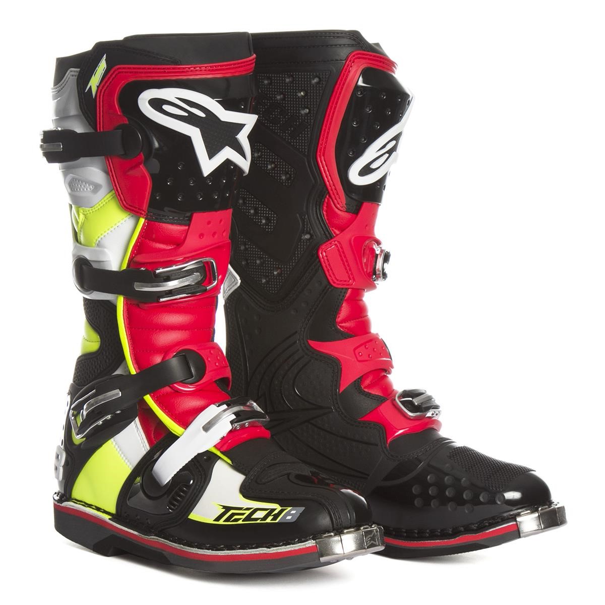 Alpinestars MX Boots Tech 8 RS Black/Red/Yellow Fluo