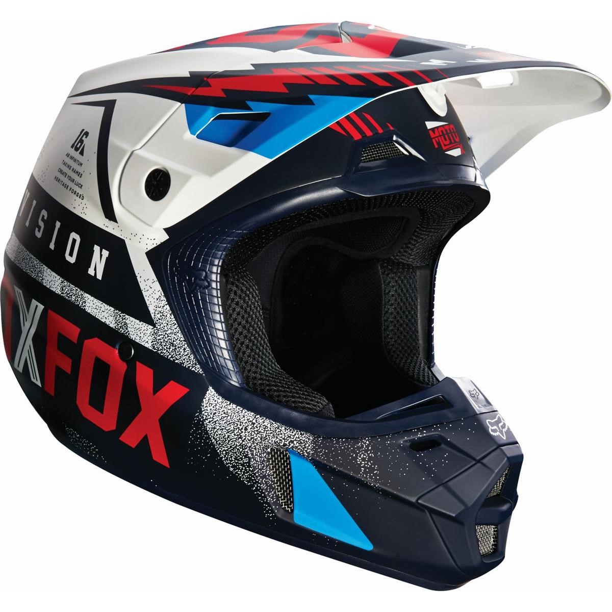 Fox Helm V2 Vicious - Blau/Weiß