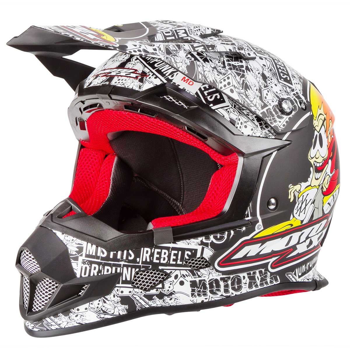 O'Neal Motocross-Helm Moto XXX OG Character Schwarz/Weiß