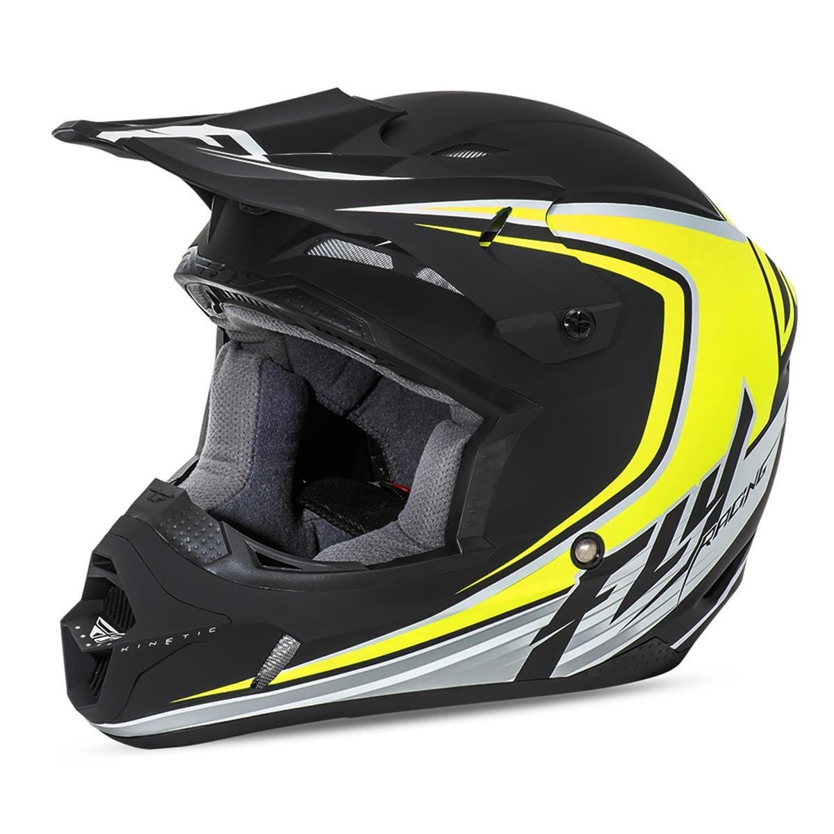 Fly Racing Helm Kinetic Fullspeed Matt - Schwarz/Neon