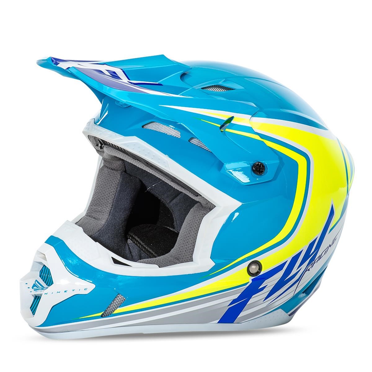 Fly Racing Casco MX Kinetic Fullspeed Blue/Green/White