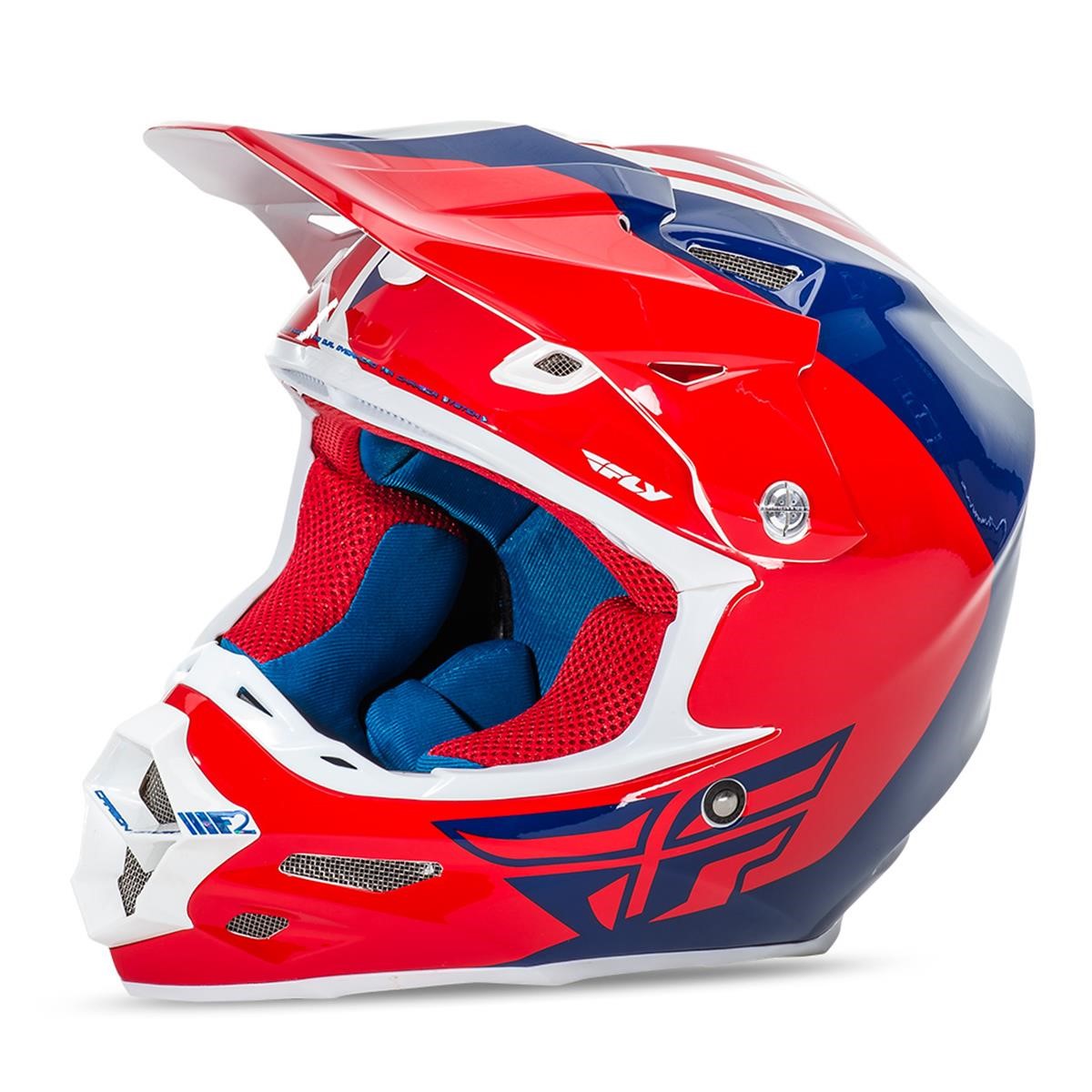 Fly Racing Helm F2 Carbon Pure Rot/Blau/Weiß