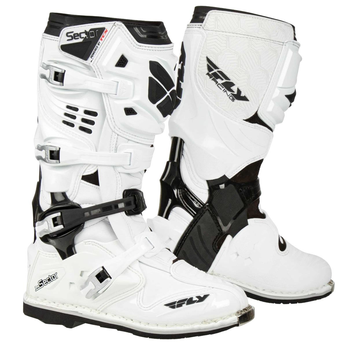 Fly Racing Motocross-Stiefel Sector Weiß