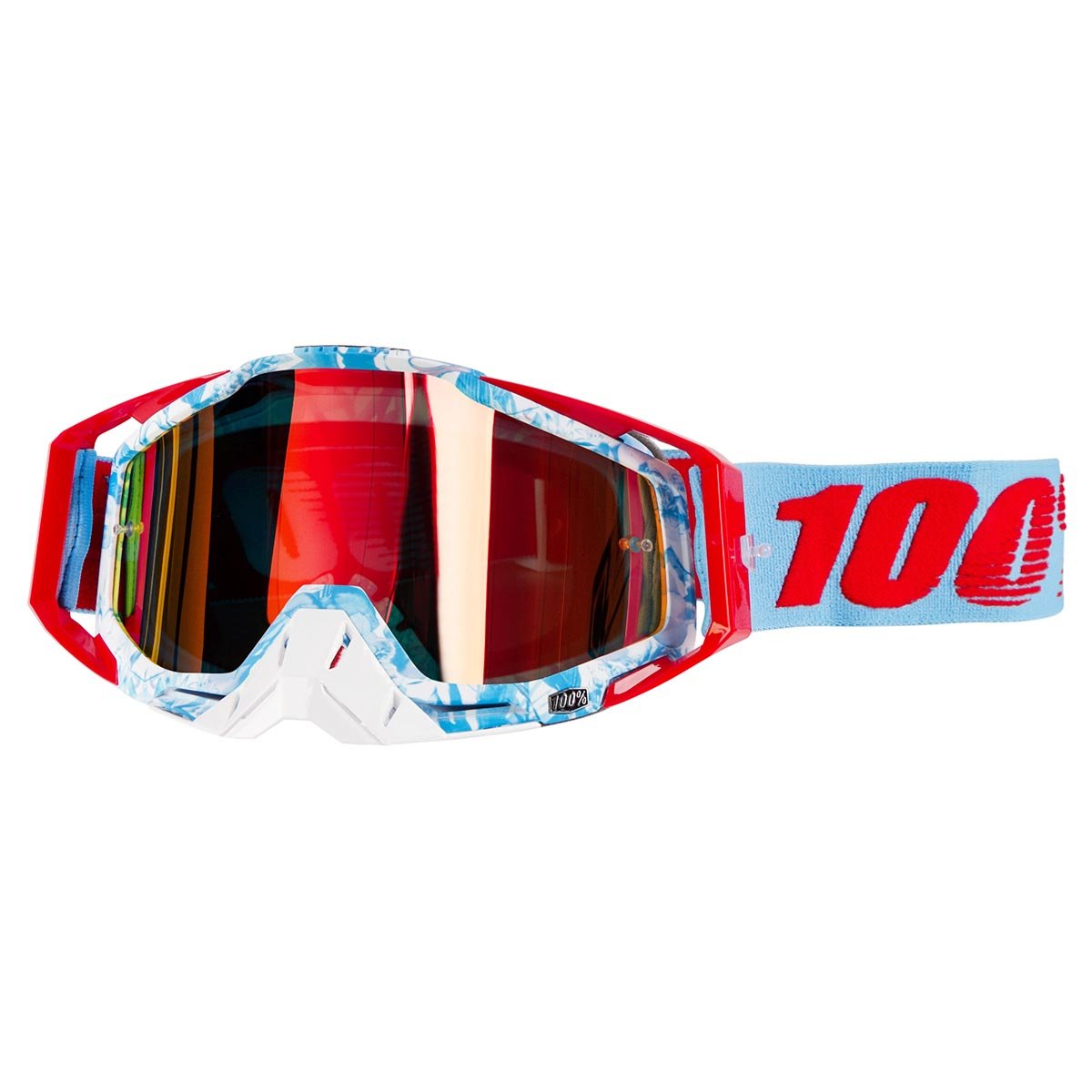 100% Maschera Racecraft Bobora - Rosso Anti-Fog