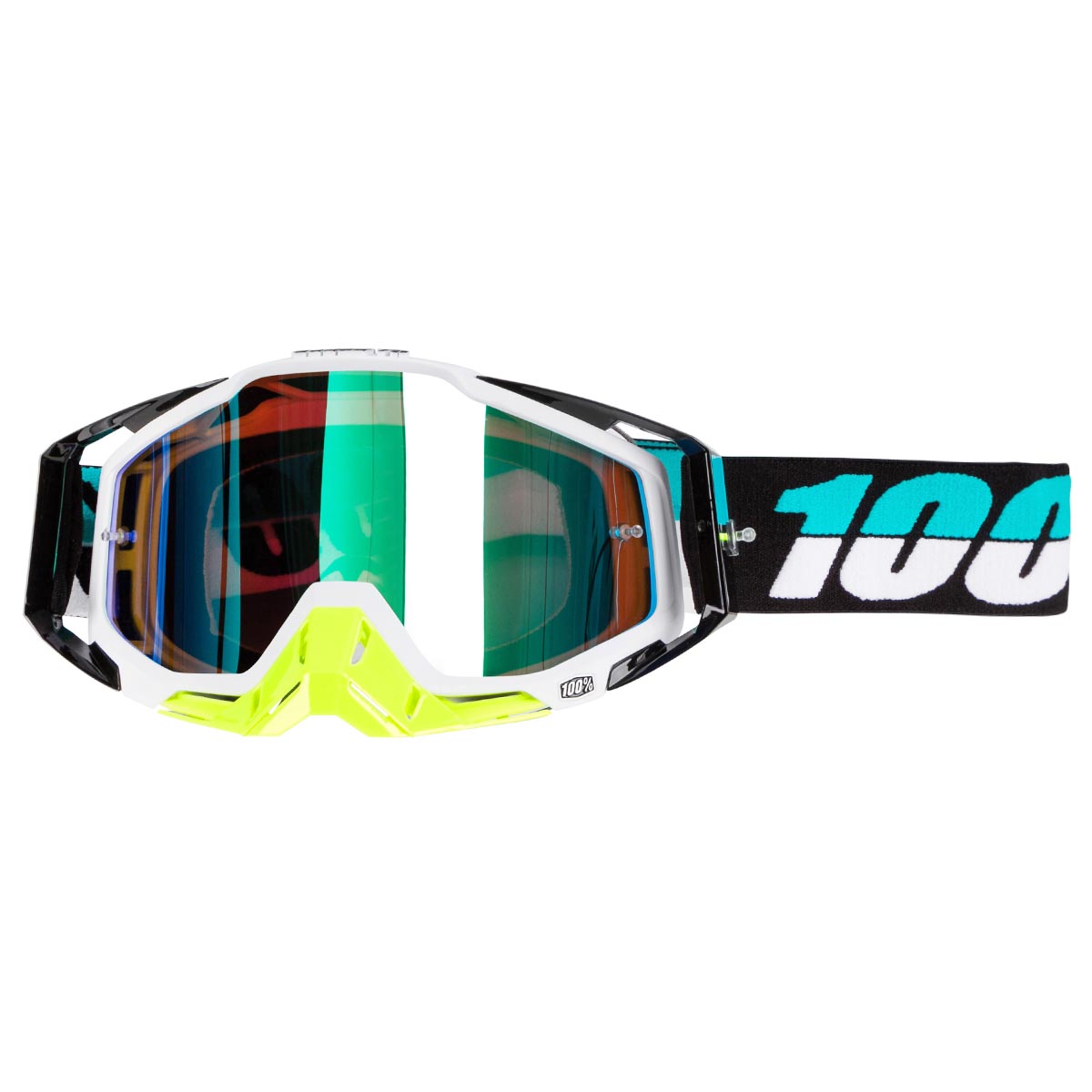 100% Goggle The Racecraft St Barth - Mirror Green Anti-Fog