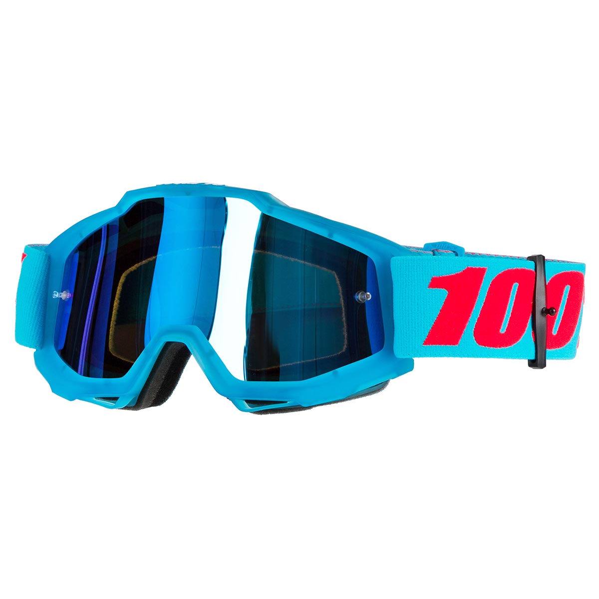 100% Goggle Accuri Acidulous Cyan - Mirror Blue Anti-Fog