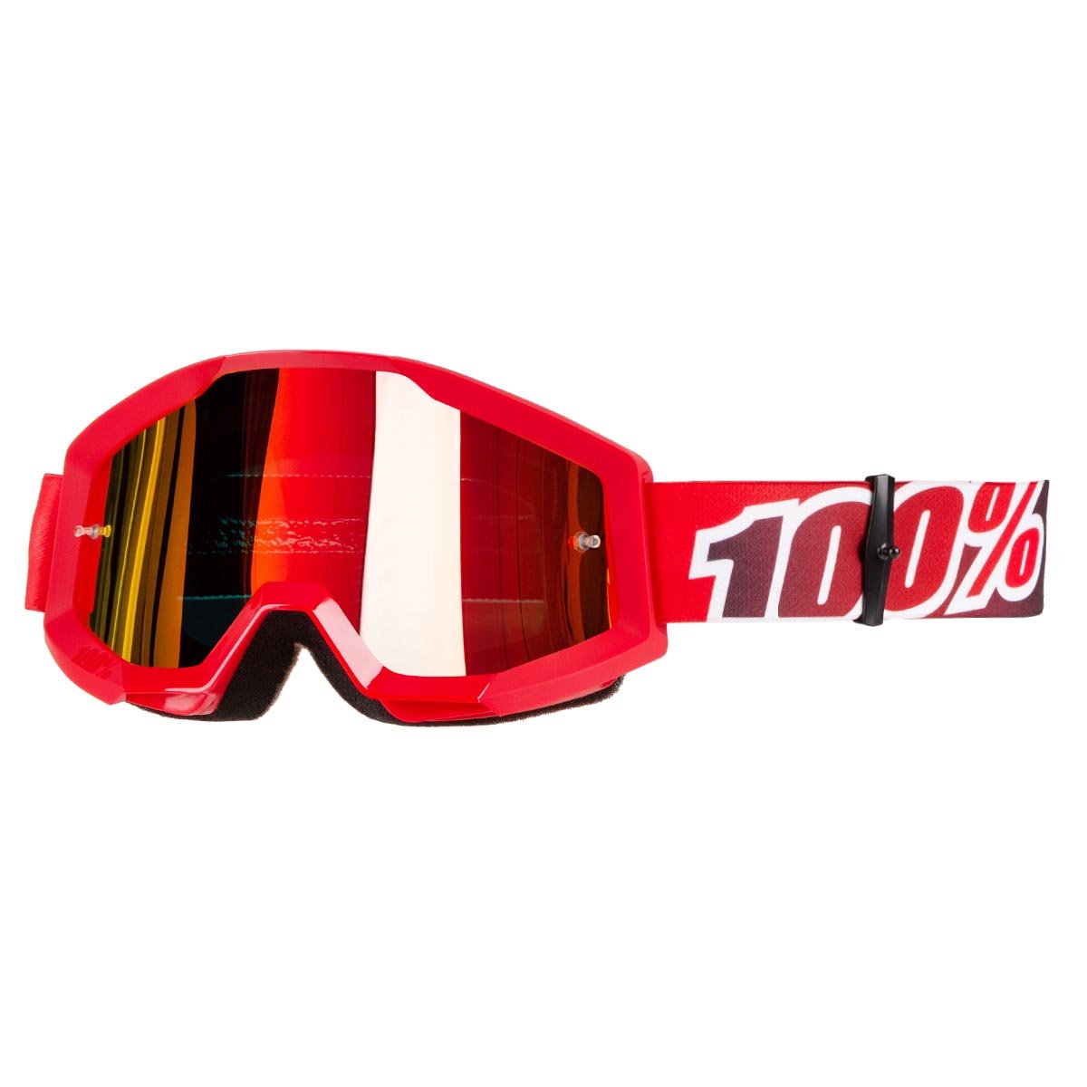 100% Maschera Strata Fire Red - Mirror Red Anti-Fog