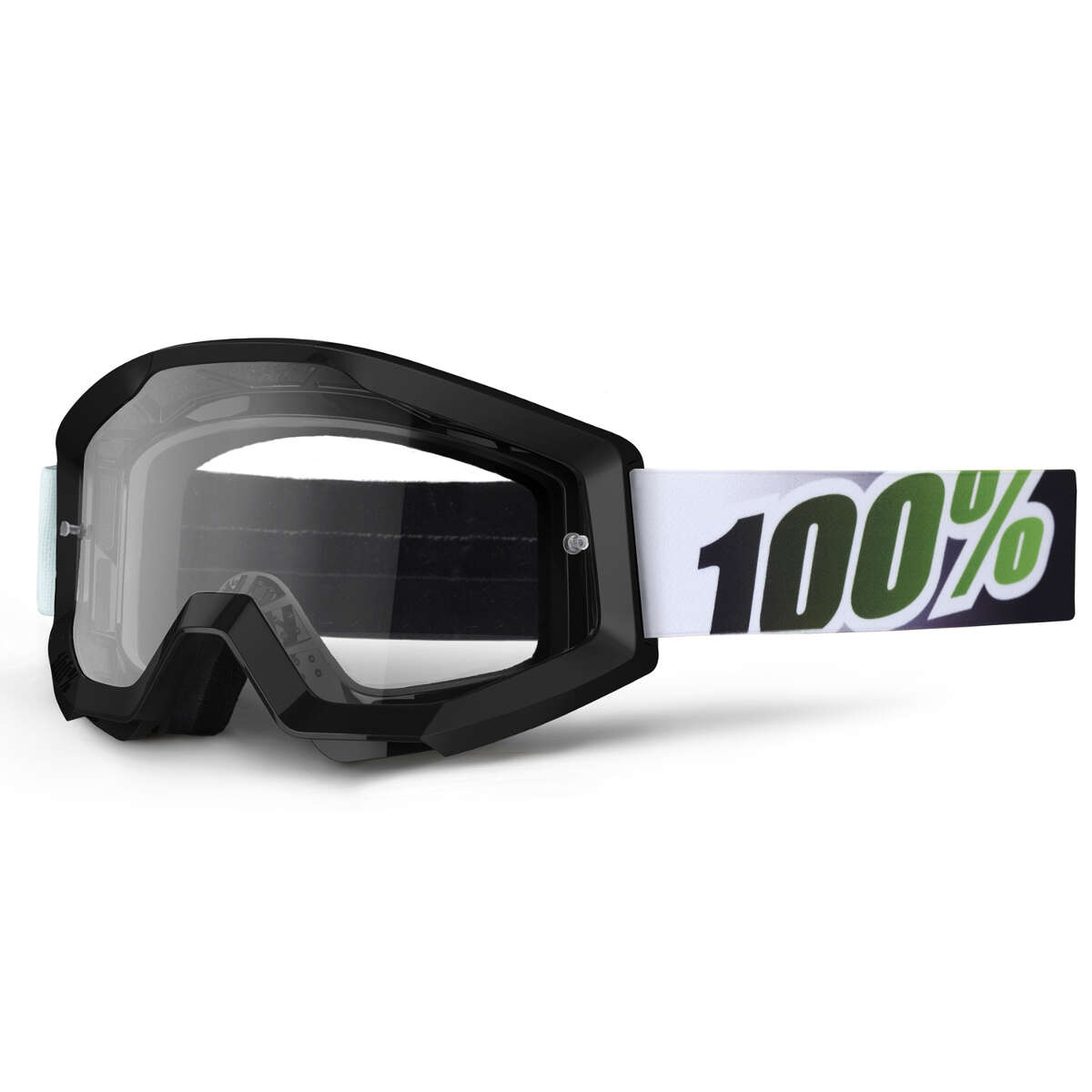100% Goggle The Strata Black/Lime - Clear Anti-Fog