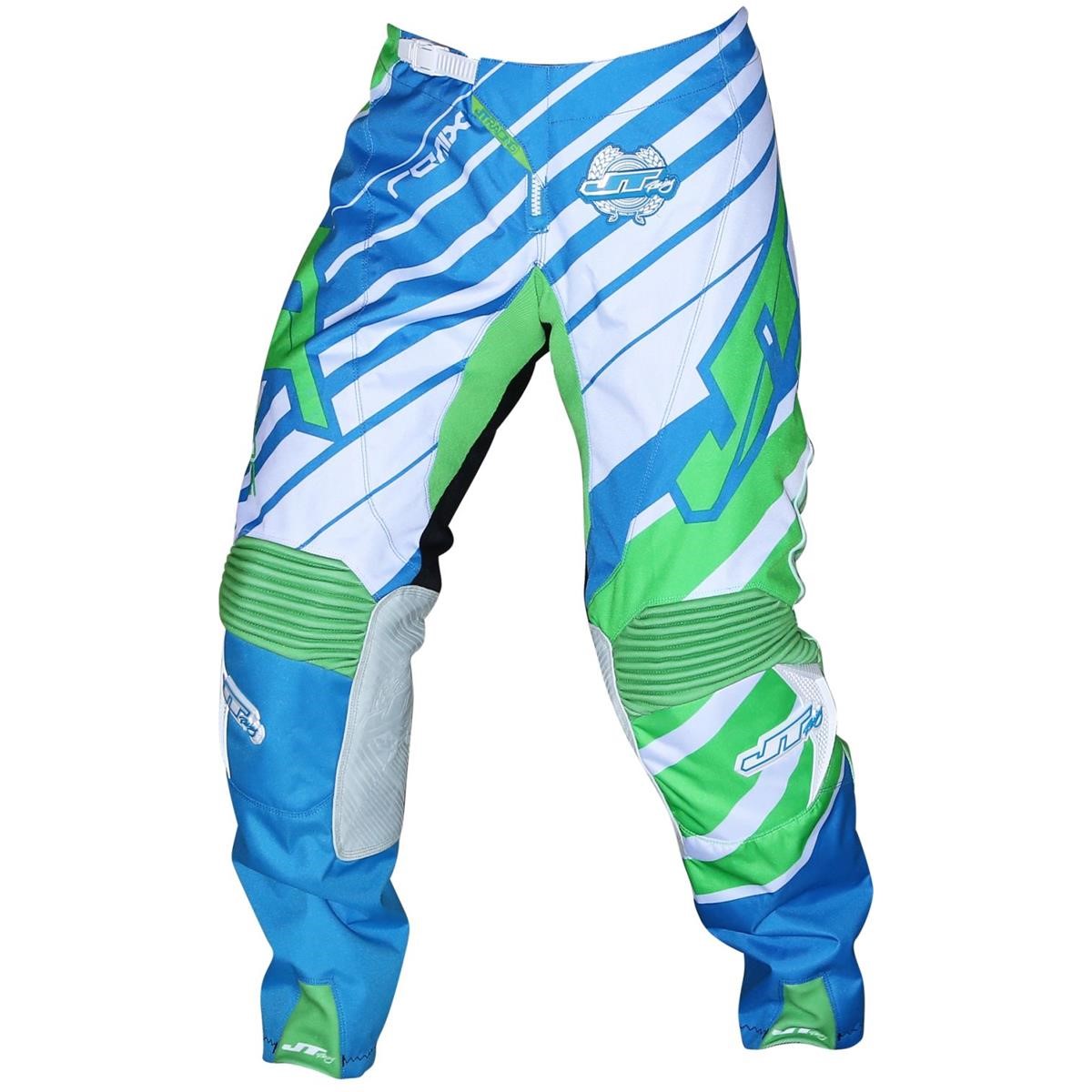 JT Racing USA MX Pants HyperLite Remix Cyan/Green Flo/White