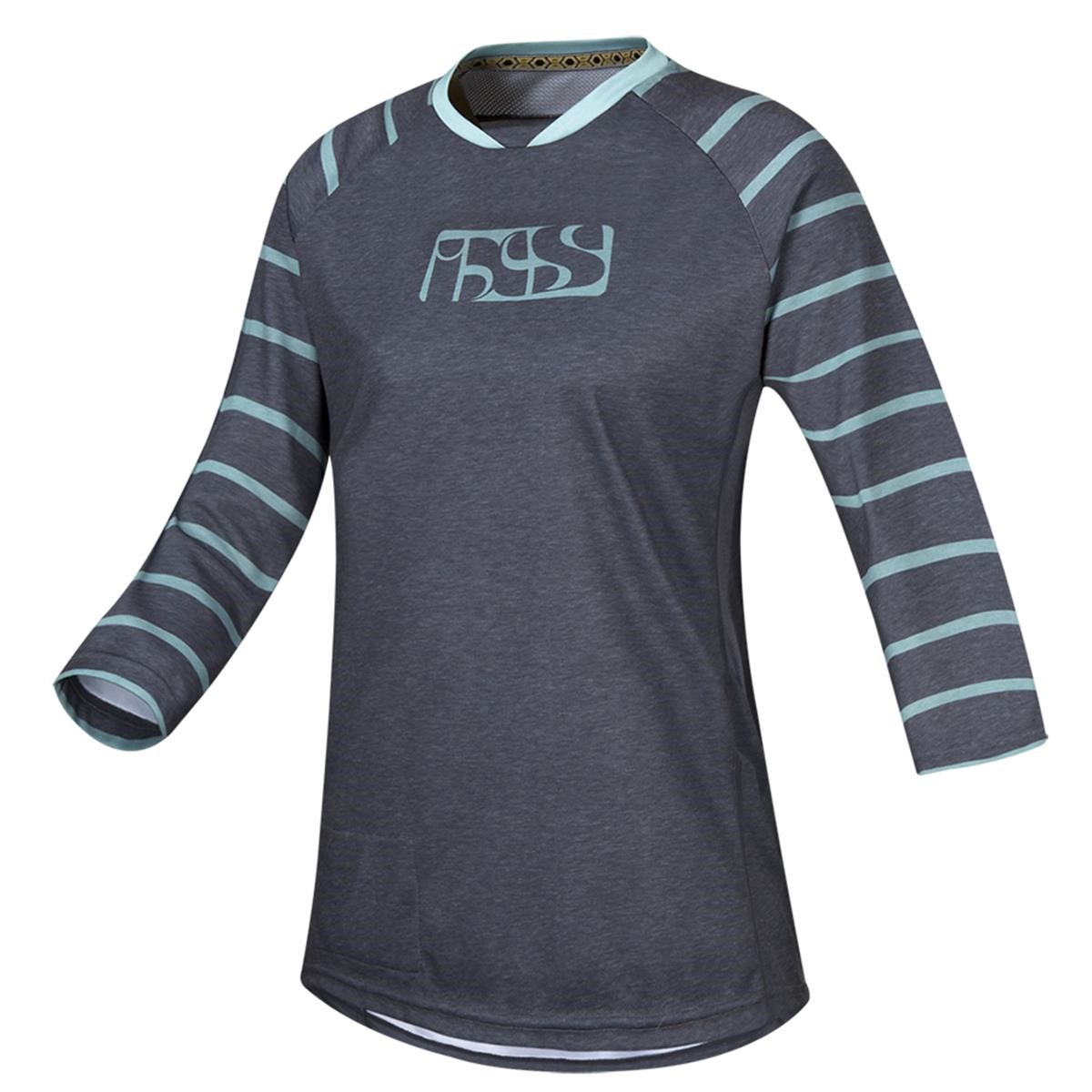 IXS Girls Downhill Jersey 3/4 Sleeve Vibe 6.2 Graphite/Turquoise