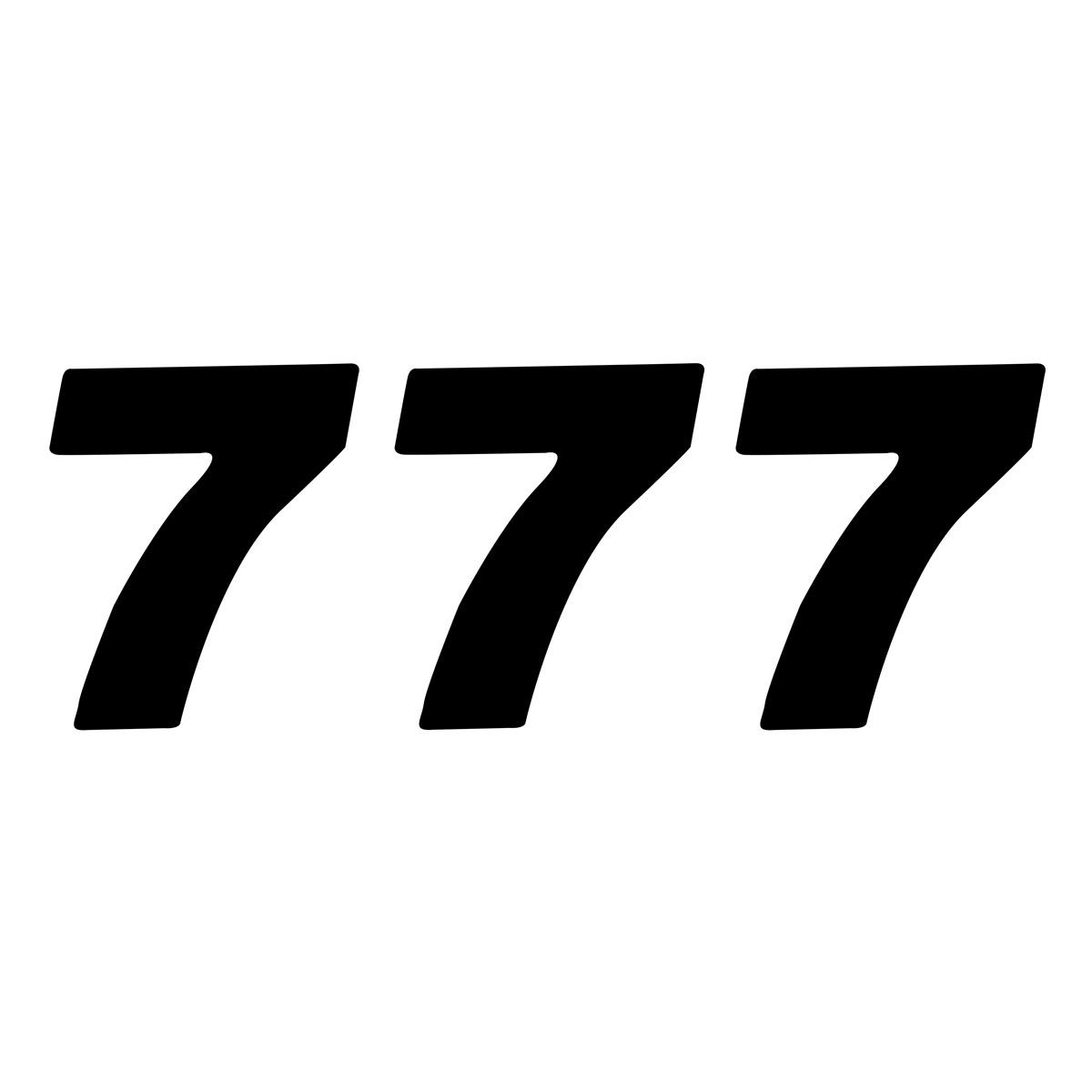 ZAP Numbers Set US-Style Number 7, Black, 10 cm, 3 Pack