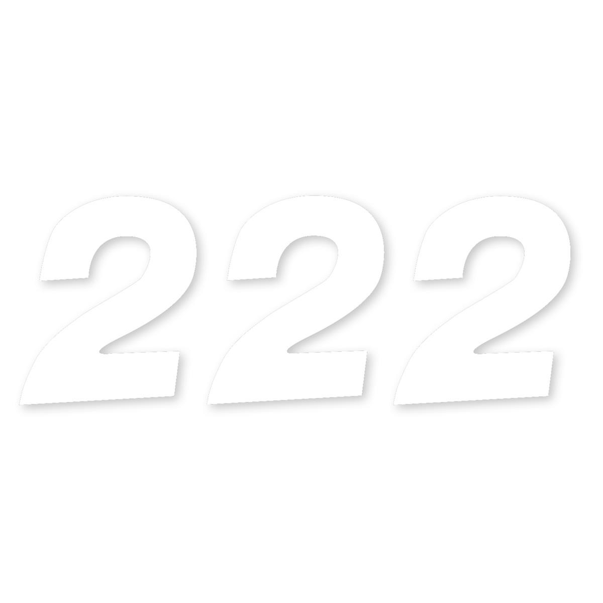 ZAP Startnummer-Set US-Style Nummer 2, Weiß, 15 cm, 3 Stück
