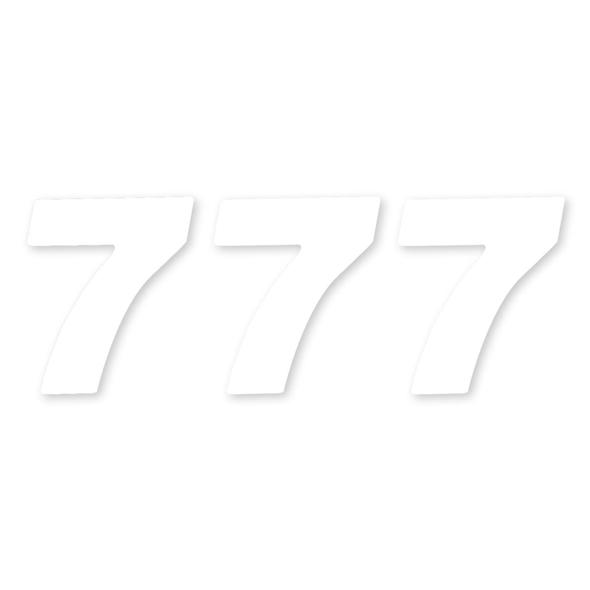 ZAP Startnummer-Set US-Style Nummer 7, 15 cm, Weiß, 3 Stück