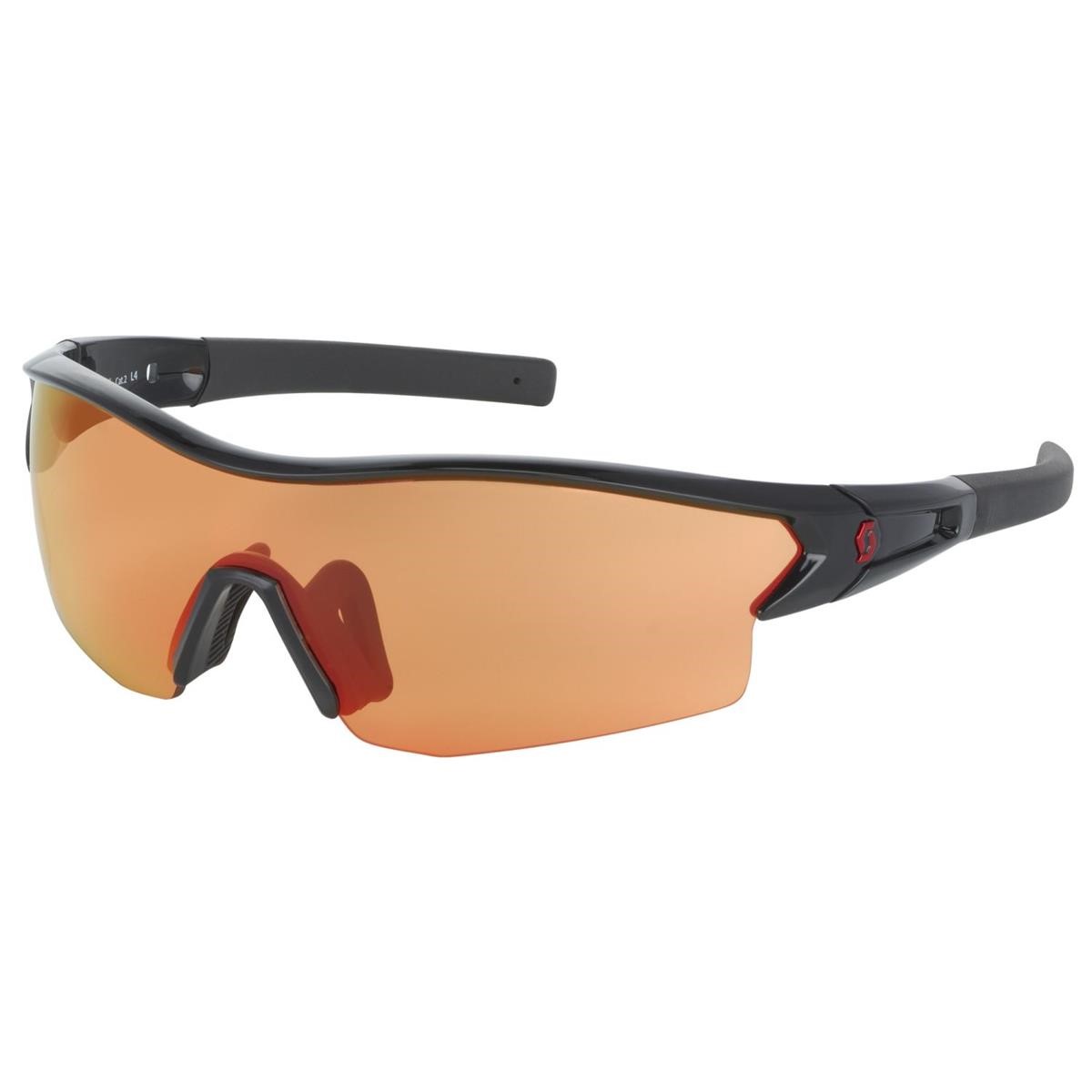 Scott Sportbrille Leap Black Glossy Red Chrome Amplifier + Clear