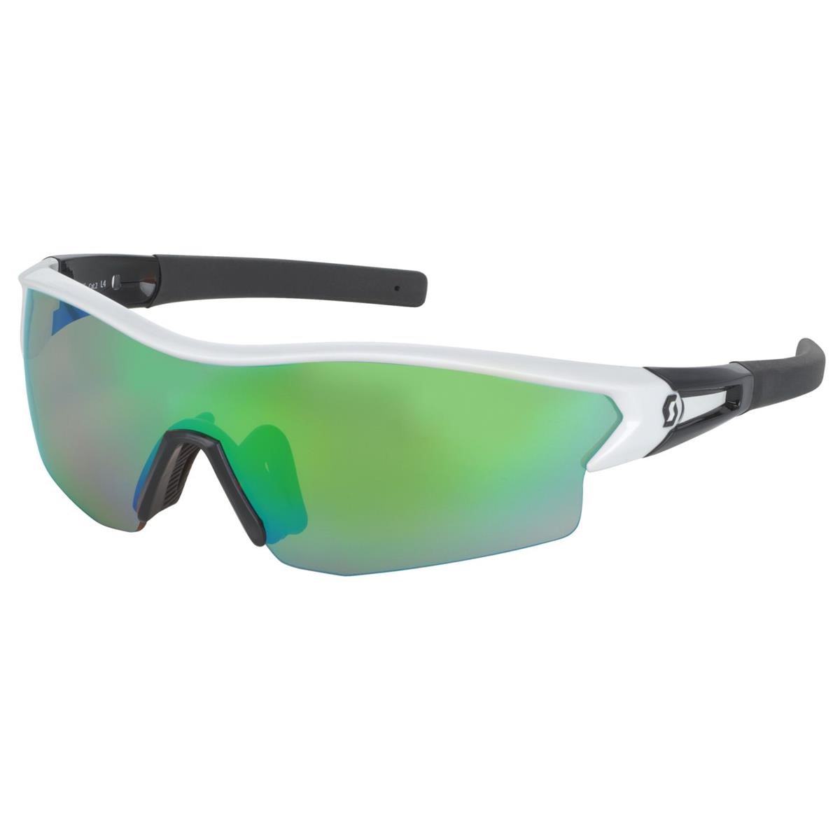Scott Sport Glasses Leap White Glossy/Black/Green Chrome Amplifier + Clear