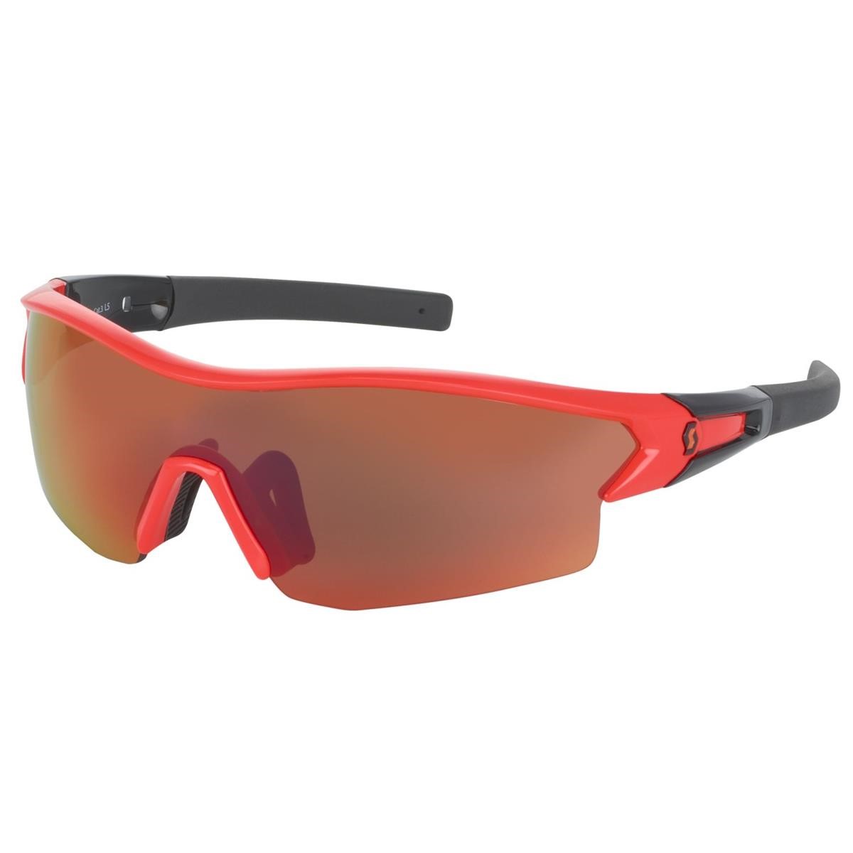 Scott Occhiali sportivi Leap Neon Red Glossy/Black/Red Chrome + Clear