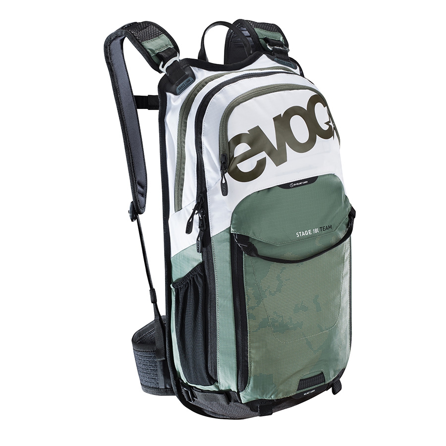 Evoc Backpack with Hydration System Compartment Stage Team White/Olive, 18 Liter