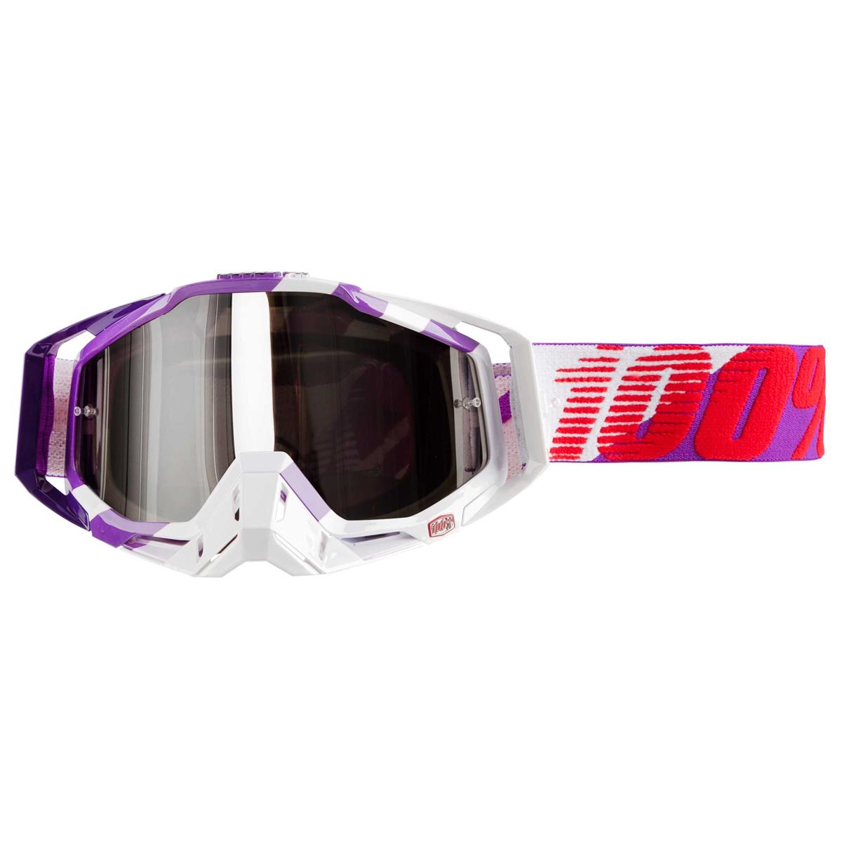 100% Goggle Racecraft Purple Main - Mirror Silver