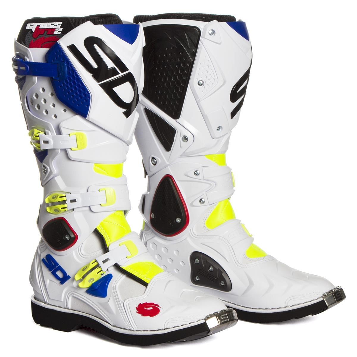 Sidi MX Boots Crossfire 2 Yellow Fluo/White/Blue
