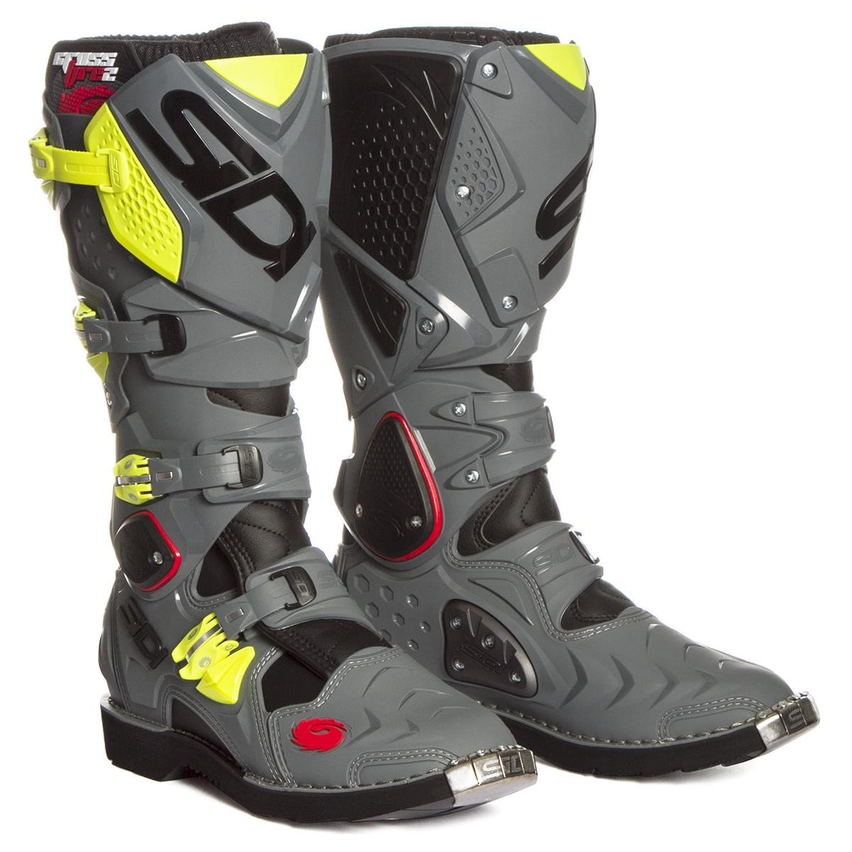 Sidi MX Boots Crossfire 2 Grey/Black/Yellow Fluo