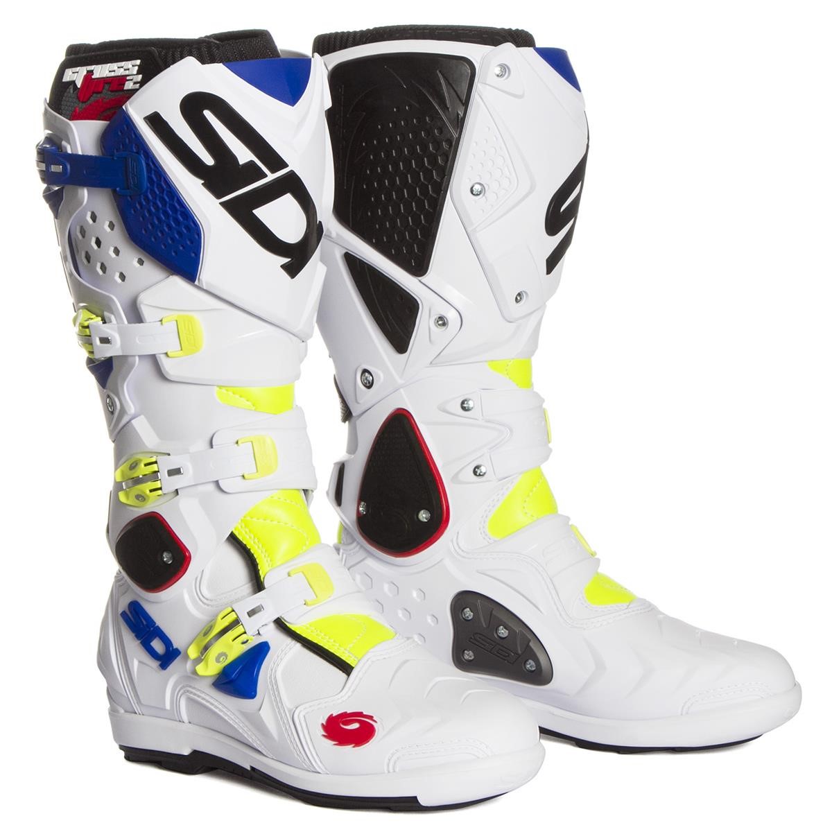 Sidi MX Boots Crossfire 2 SRS Yellow Fluo/White/Blue