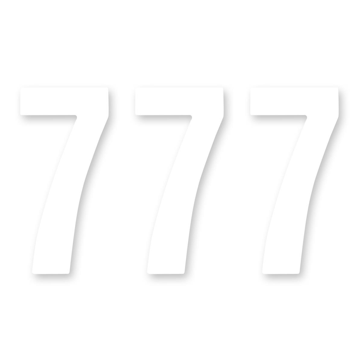 ZAP Startnummer-Set Standard Nummer 7, Weiß, 15 cm, 3 Stück