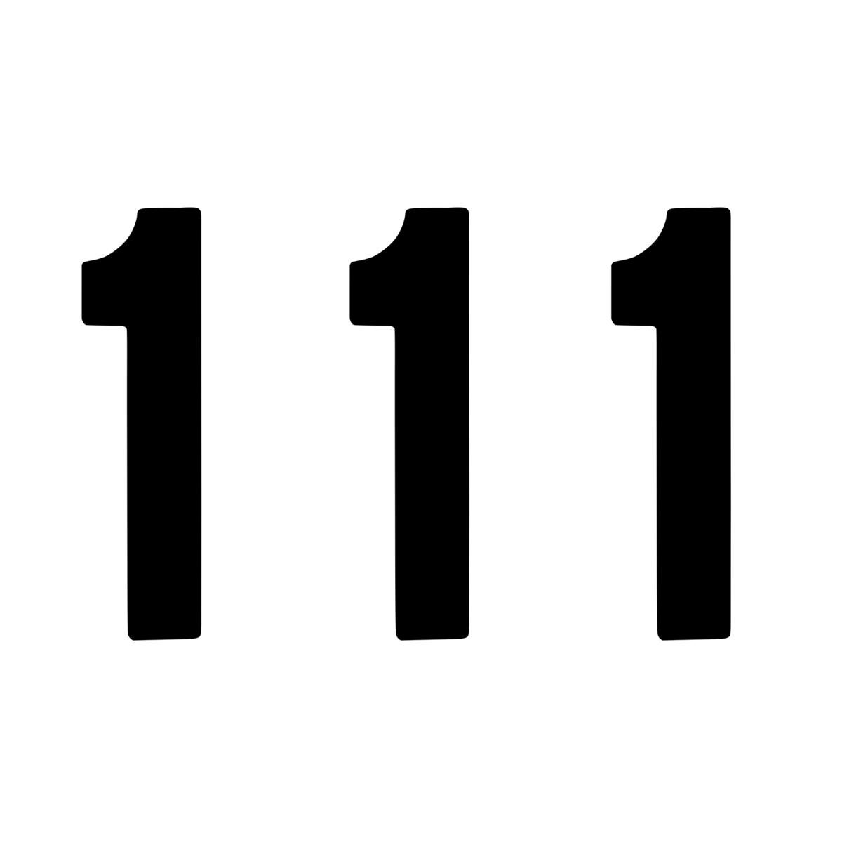 ZAP Numbers Set Standard Number 1, black, 15 cm, 3 pieces