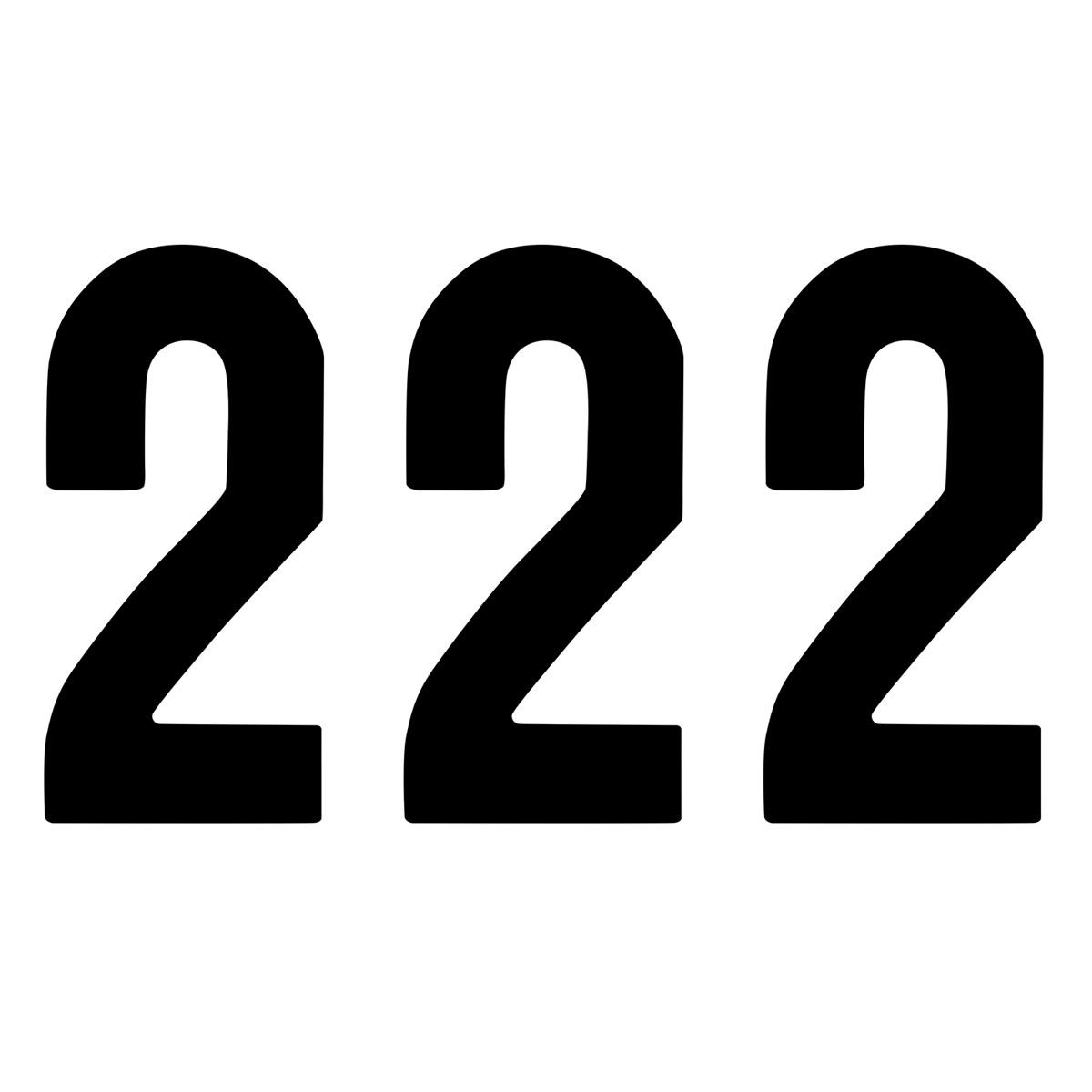 ZAP Startnummer-Set Standard Nummer 2, Schwarz, 15 cm, 3 Stück