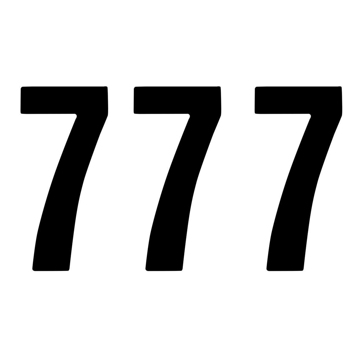 ZAP Numbers Set Racing Number 7, black, 17 cm, 3 pieces