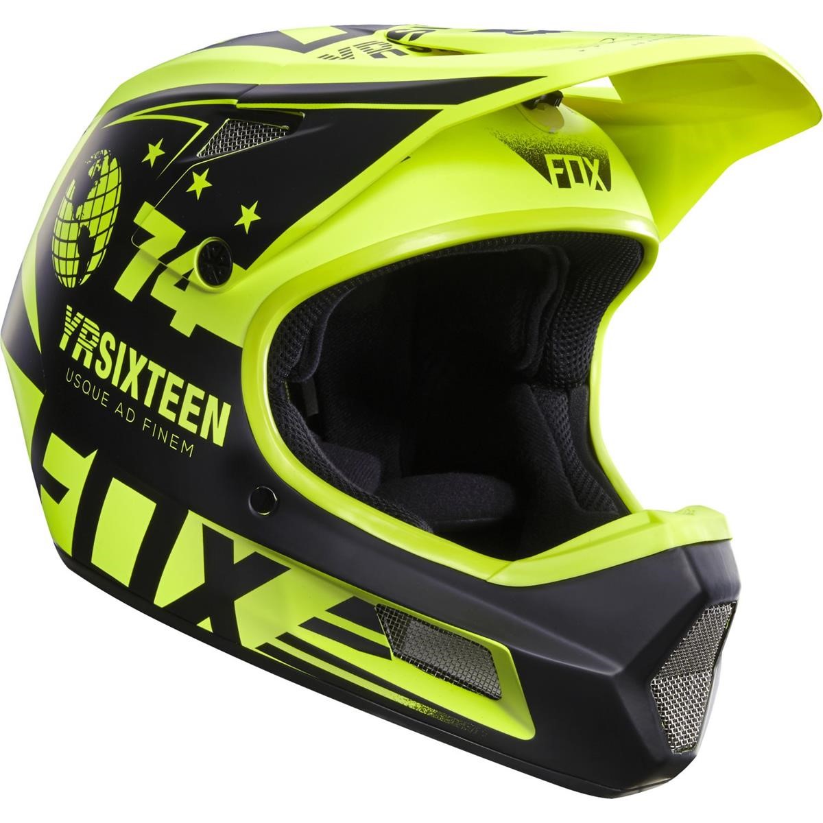 Fox Downhill MTB Helmet Rampage Comp Union - Flo Yellow