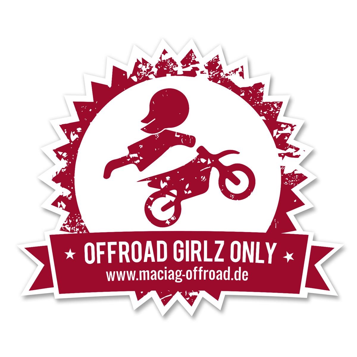 Maciag Offroad Offroad Girlz Only Sticker  Red - 4.5 cm