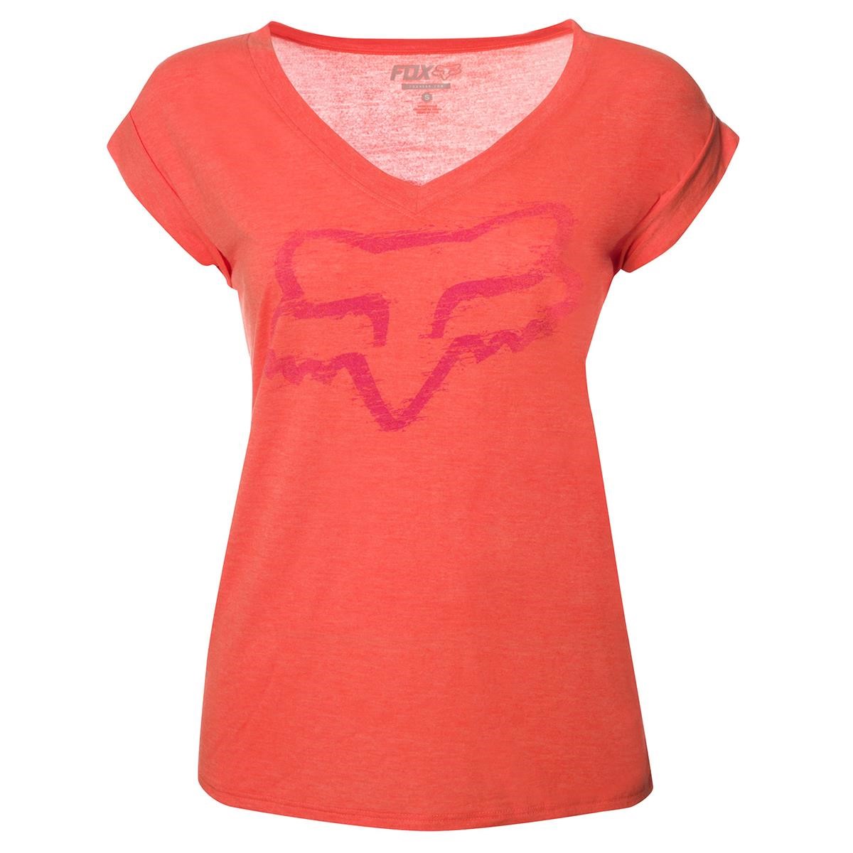 Fox Girls V-Neck T-Shirt Extent Flo Orange