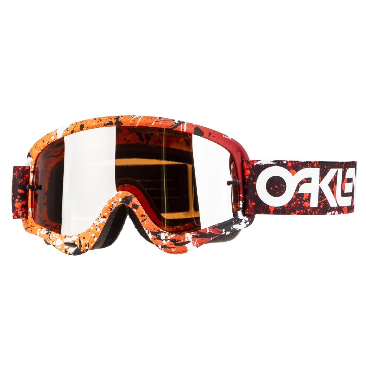 Oakley Maschera O Frame FP Splatter Blood Orange - Black Iridium Anti-Fog