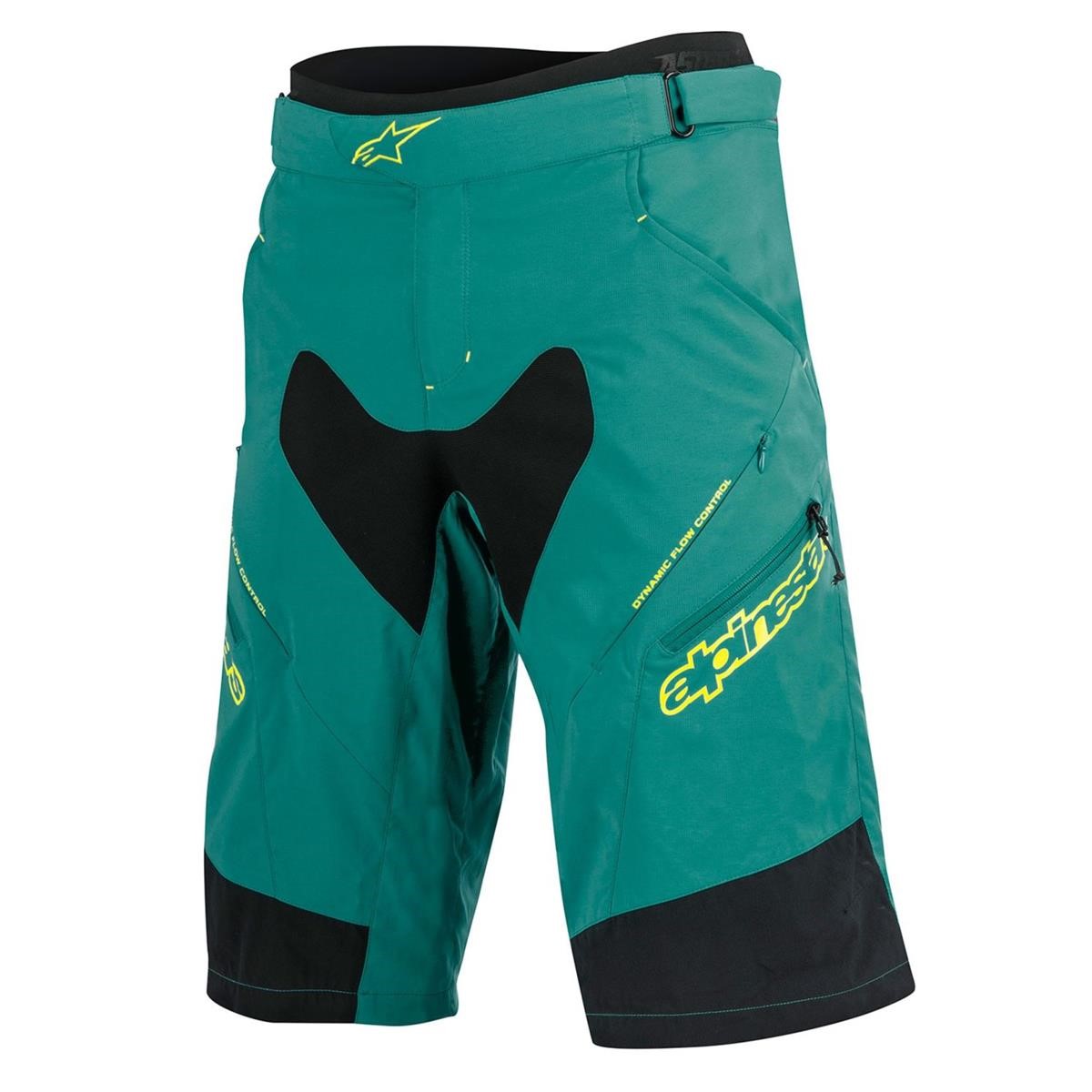 Alpinestars Shorts MTB Drop 2 Teal Green/Acid Yellow