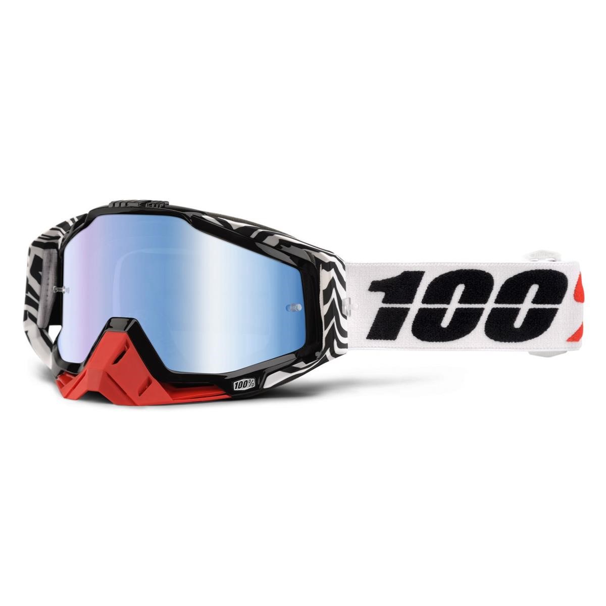100% Crossbrille Racecraft Zoolander - Blau verspiegelt Anti-Fog