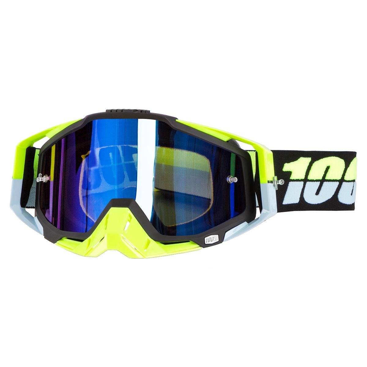 100% Crossbrille Racecraft Antigua - Blau verspiegelt Anti-Fog